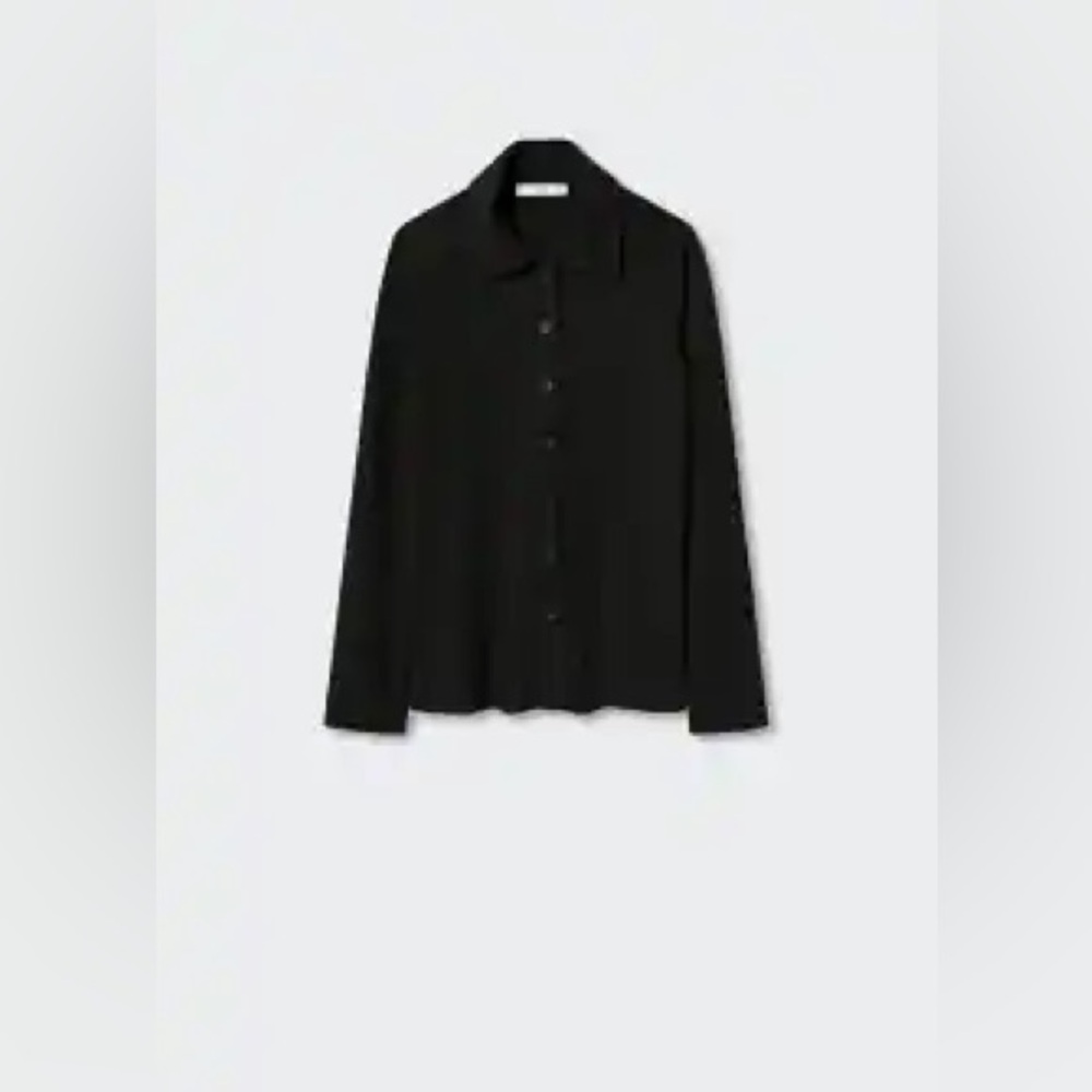 Mango Black ribbed button down - Picture 2 of 14